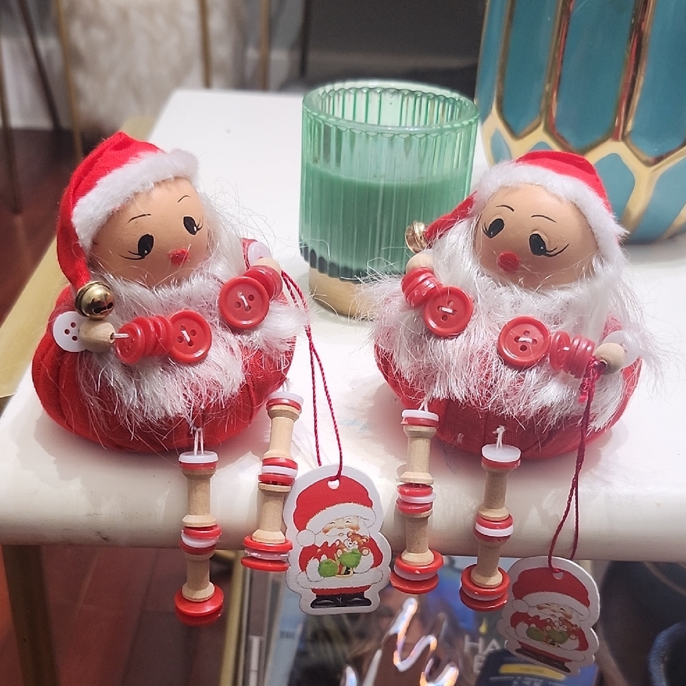 2 Ms. Santa Shelf Sitters/Pin Cushions NWT